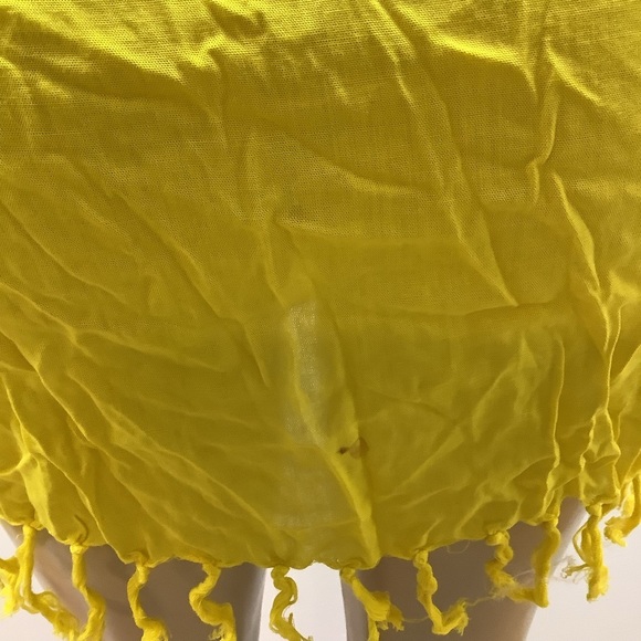 Yellow Halter Top and Fringe 100% Sarong Sarong Skirt - Picture 5 of 6